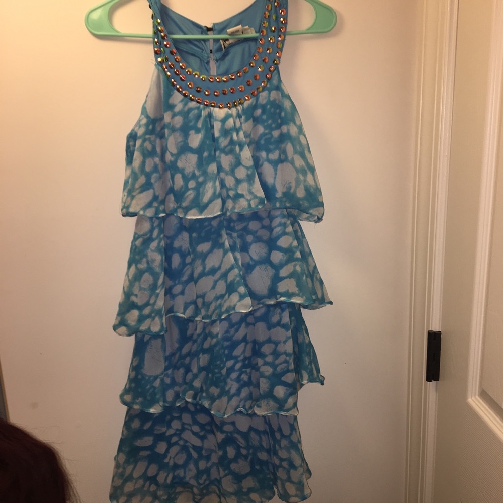 Blue ruffle dress